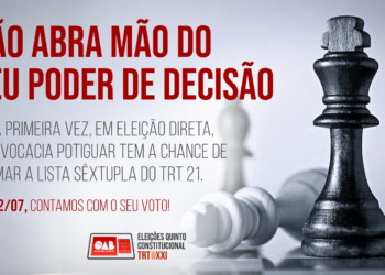 OAB/RN lança novo informativo sobre Quinto Constitucional do TRT21