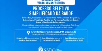 Natal convoca 257 profissionais para vagas remanescentes do processo seletivo da Saúde